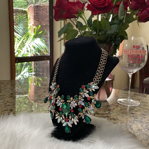 Zara Colorful Crystal Bib Necklace - Picture 10 of 15